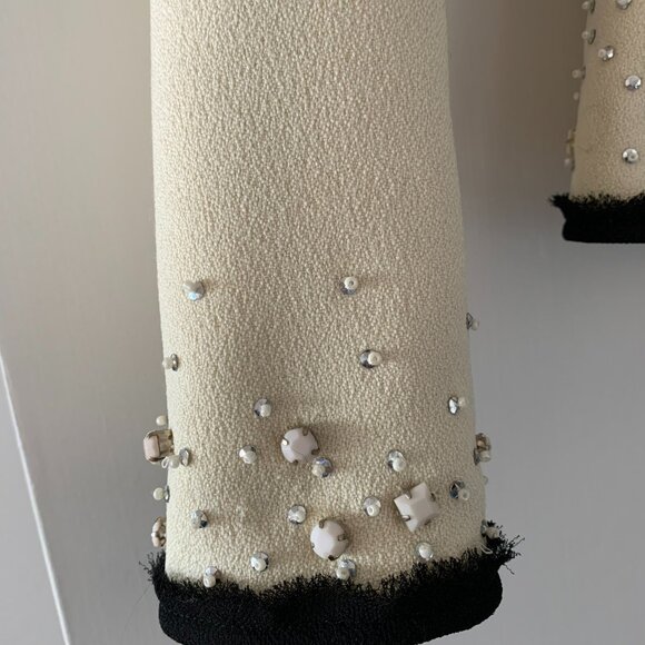 TWIN SET - BY SIMONE BARBIERI - EMBELLISHED WITH RHINESTONES & PEARLS-WORN ONC - Picture 3 of 10